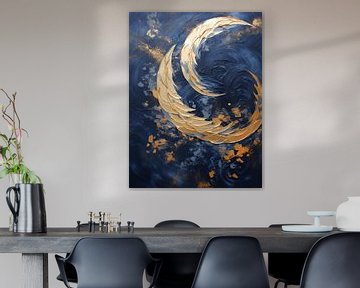 Goldener Whirlpool von Abstraktes Gemälde