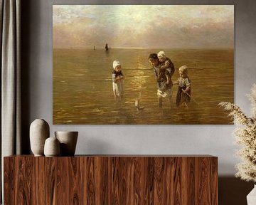 Kinderen der Zee bij zonsondergang, Jozef Israëls & Hendrik Willem Mesdag