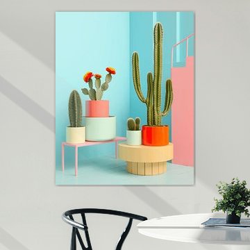 Bunte mexikanische Kakteenfamilie