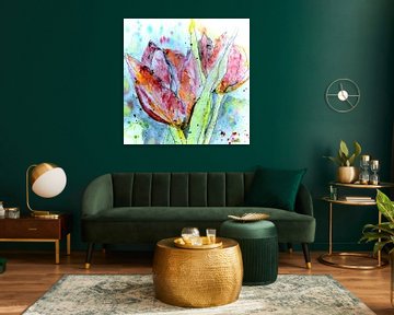 Painting with tulip by Kay Weber