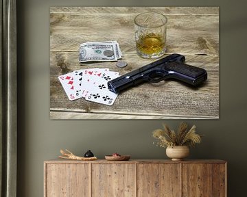 High Stakes: Pokeravond met Whisky en Colt 1903 van Retrotimes