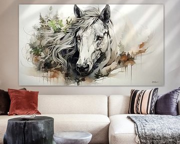 pentekening van een paard van Gelissen Artworks