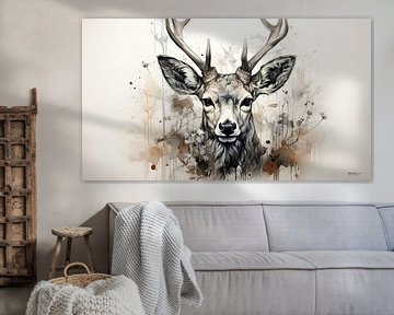 pen drawing of a deer by Gelissen Artworks