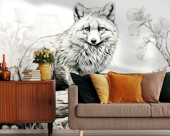 Voorbeeld van het werk in een kamer