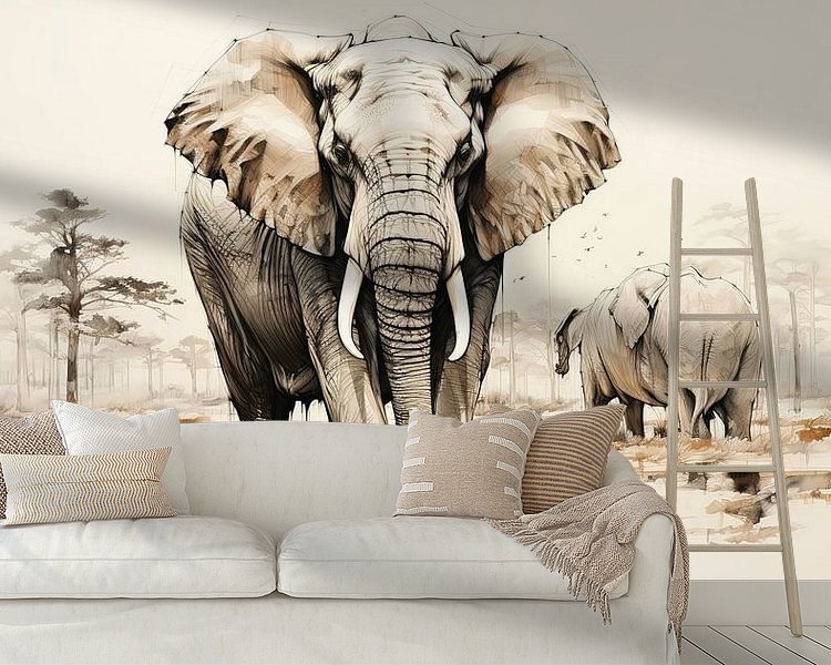 Voorbeeld van het werk in een kamer