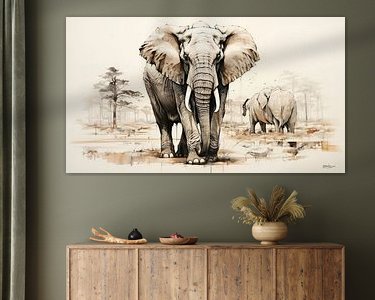 Voorbeeld van het werk in een kamer