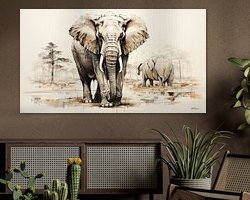 Voorbeeld van het werk in een kamer