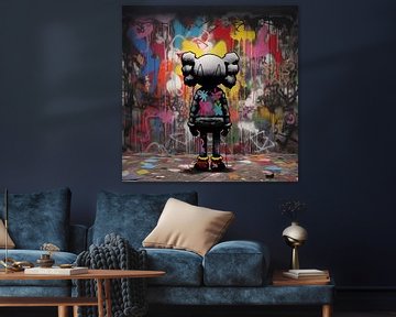 Ode aan Iconen Een Hoogwaardige Tekening van KAWS, Banksy en Iconische Popcultuurverwijzingen van Dream Designs art work