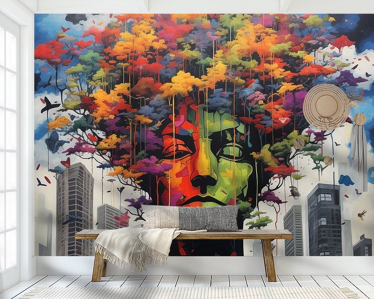 Voorbeeld van het werk in een kamer