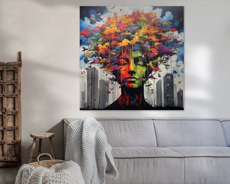 Voorbeeld van het werk in een kamer