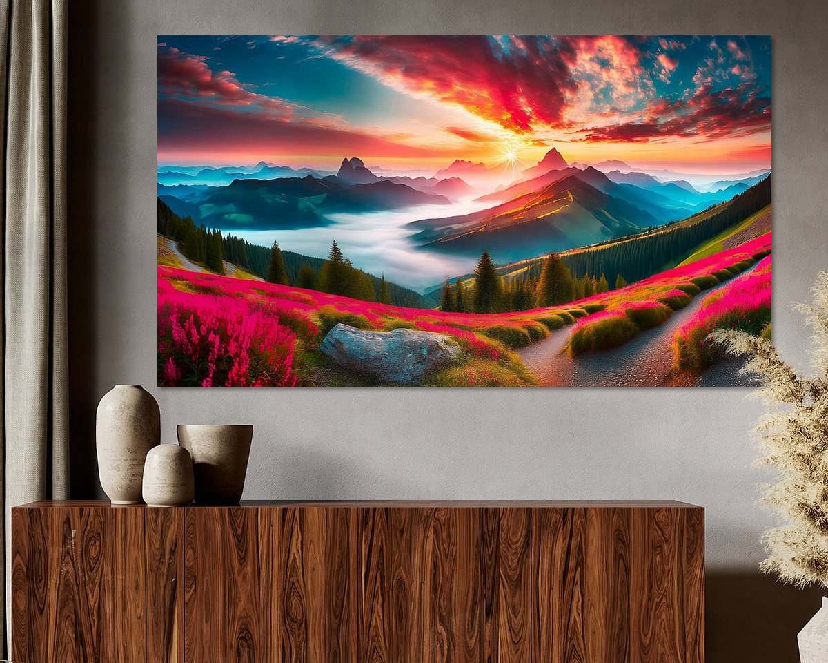 Voorbeeld van het werk in een kamer