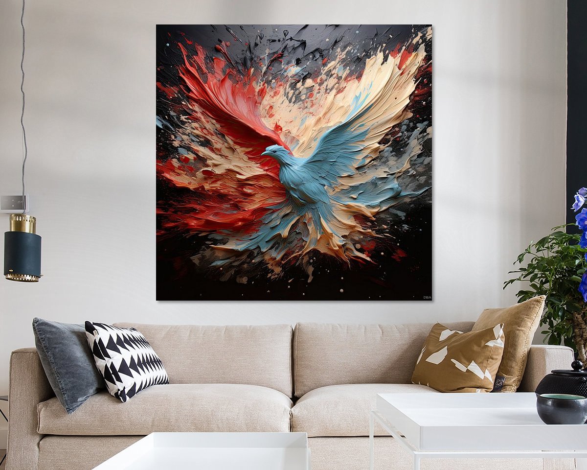 Voorbeeld van het werk in een kamer