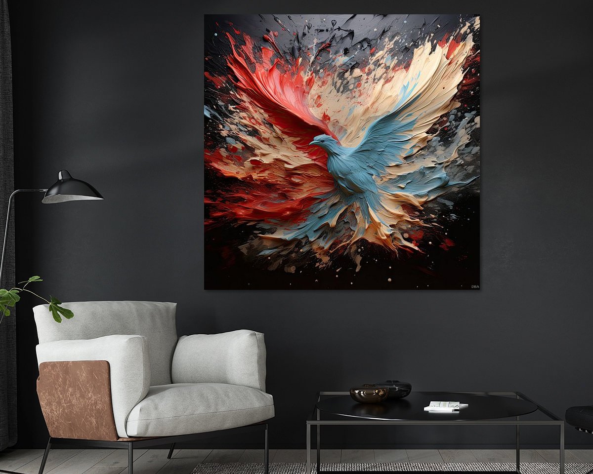 Voorbeeld van het werk in een kamer
