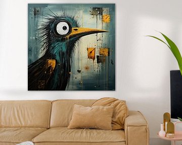 Verbaasde vogel - Acryl - vrolijk van DBArt