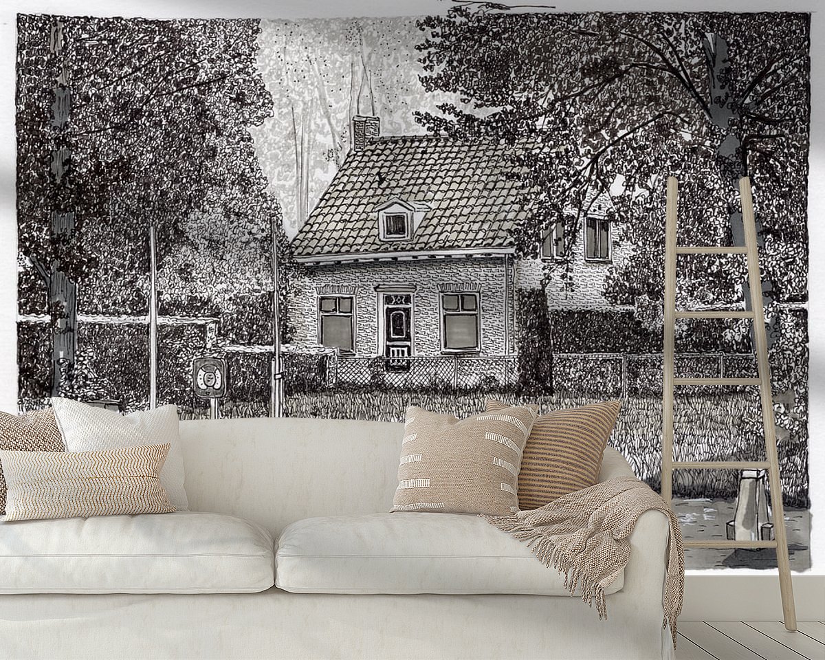 Voorbeeld van het werk in een kamer