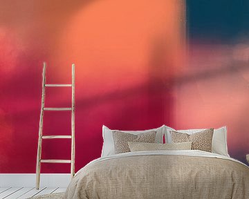 Pop of color. Neon and pastel abstract art in warm yellow, red, purple and blue by Dina Dankers