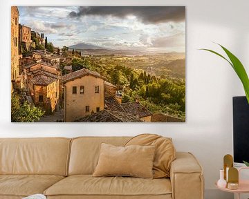 Montepulciano in het zonlicht van Voss Fine Art Fotografie