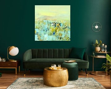 Landkaart in pastel van Claudia Gründler