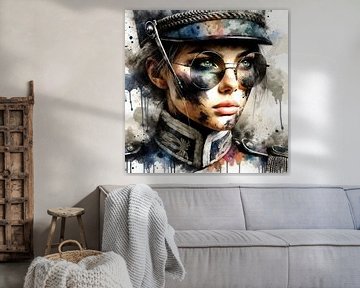 Watercolor Napoleonic Soldier Woman #5 by Chromatic Fusion Studio