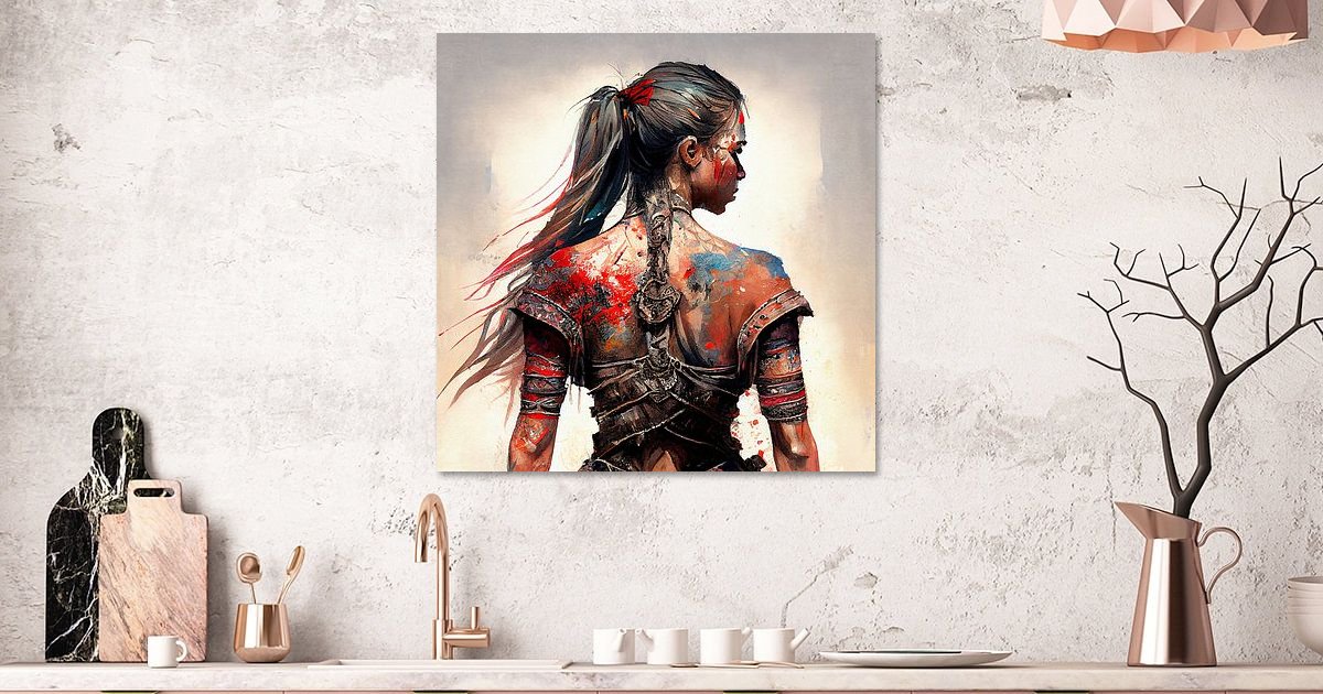 Krachtige Warrior Terug Vrouw #4 van Chromatic Fusion Studio op canvas ...
