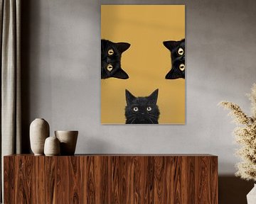 Drie zwarte kittens. Schattig van Intelligent Visual Design