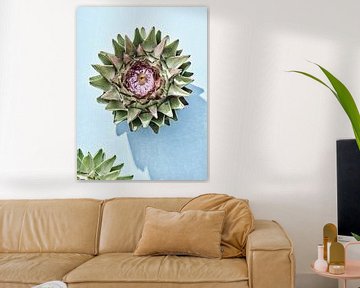 Flowers on blue I Artichoke by Martijn Hoogendoorn