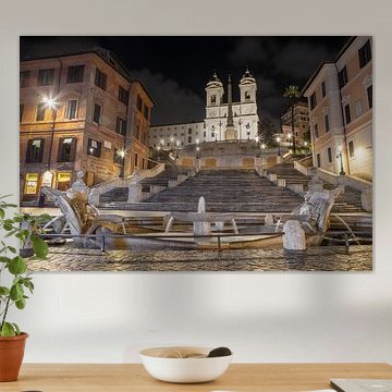 Spanische Treppe in Rom bei Nacht