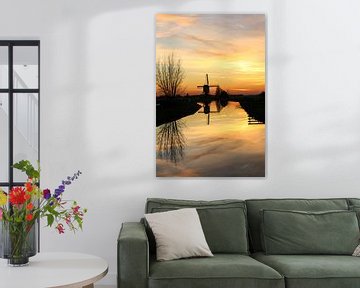 Dutch windmill at sunset! by Peter Haastrecht, van