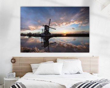 Dutch windmill at sunset! by Peter Haastrecht, van