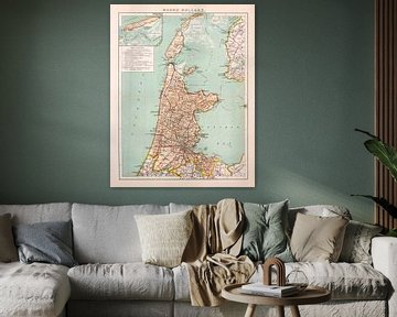 Vintage-Karte Provinz Nord-Holland ca. 1900 von Studio Wunderkammer