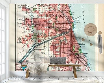 Vintage map Chicago ca. 1900 by Studio Wunderkammer