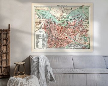 Vintage map of Amsterdam ca. 1900 by Studio Wunderkammer