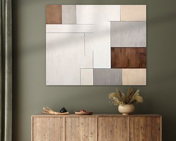 Abstract Aardetinten Beige van Abstract Schilderij