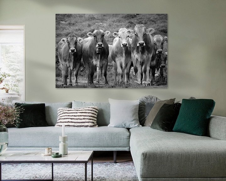 Sfeerimpressie: Koeienvergadering (zwartwit) van Sean Vos