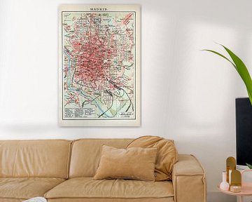 Vintage map Madrid ca. 1900 by Studio Wunderkammer