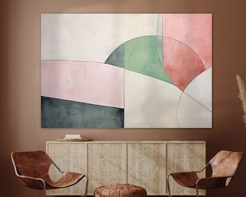 Roze Abstracte Geometrie van Abstract Schilderij