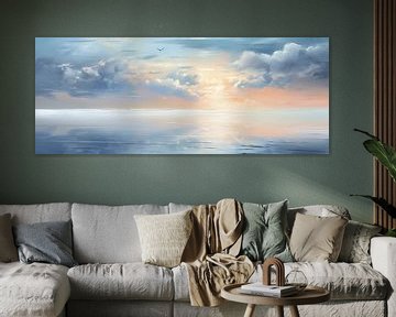 Sunrise Seascape | Sunrise Painting sur Peinture Abstraite