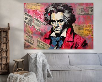 StreetArt portret Beethoven van Peter Balan