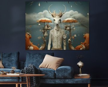 Hello deer | surrealistisch van Eva Lee