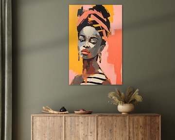 Farbenfrohes Porträt einer afrikanischen Frau von But First Framing