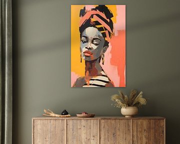 Portrait coloré d'une femme africaine sur But First Framing