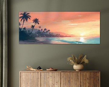 Tropical Sunset Orange sur Peinture Abstraite