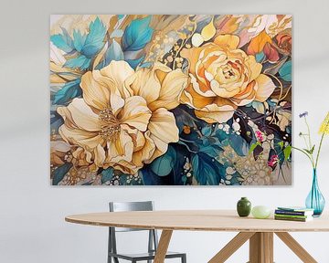 Bloom | Floral Aquarell Kunst von Abstraktes Gemälde