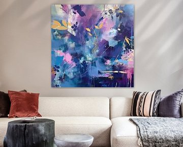 Mauve Abstract van Abstract Schilderij