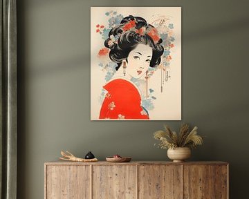 Hokusai Geisha 03 van Peet de Rouw