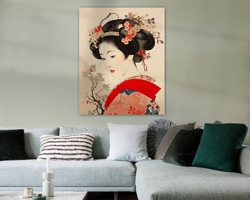 Hokusai Geisha 04 van Peet de Rouw
