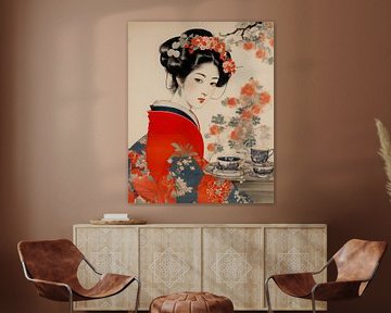 Hokusai Geisha 06 van Peet de Rouw