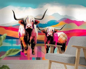 Mixed Media Highland Cows