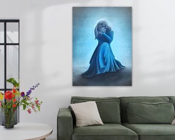 Hope - Vrouw in het blauw 2 van Edeltraut K. Schlichting
