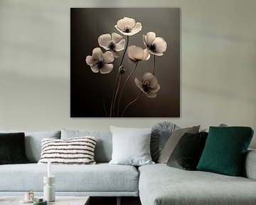 Art floral en contraste monochrome sur Karina Brouwer